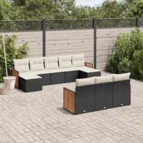 Garden sofa set 10 pieces with black synthetic rattan cushions by , Garden sets - Ref: Foro24-3260495, Price: 613,69 €, Disco...