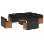 Garden sofa set with 13-piece black synthetic rattan cushions by , Garden sets - Ref: Foro24-3260599, Price: 874,23 €, Discou...