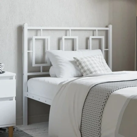Cabecero de metal blanco 90 cm de , Cabeceros y pies de cama - Ref: Foro24-374318, Precio: 31,35 €, Descuento: %