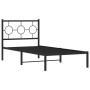 Estructura de cama con cabecero metal negro 90x190 cm de , Camas y somieres - Ref: Foro24-376218, Precio: 66,32 €, Descuento: %