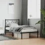 Estructura de cama con cabecero metal negro 90x190 cm de , Camas y somieres - Ref: Foro24-376218, Precio: 65,49 €, Descuento: %