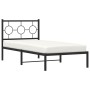 Estructura de cama con cabecero metal negro 90x190 cm de , Camas y somieres - Ref: Foro24-376218, Precio: 66,32 €, Descuento: %