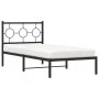 Estructura de cama con cabecero metal negro 90x190 cm de , Camas y somieres - Ref: Foro24-376218, Precio: 65,49 €, Descuento: %
