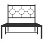 Estructura de cama con cabecero metal negro 90x190 cm de , Camas y somieres - Ref: Foro24-376218, Precio: 65,49 €, Descuento: %