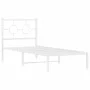 Metal bed frame with white headboard 80x200 cm by , Beds and slatted bases - Ref: Foro24-376266, Price: 69,49 €, Discount: %