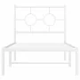 Bettgestell aus Metall mit weißem Kopfteil 80x200 cm von , Betten und Lattenroste - Ref: Foro24-376266, Preis: 69,49 €, Rabat...