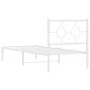 Bettgestell aus Metall mit weißem Kopfteil 80x200 cm von , Betten und Lattenroste - Ref: Foro24-376266, Preis: 69,49 €, Rabat...