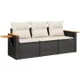 Garden sofa set with 3-piece black synthetic rattan cushions by , Garden sets - Ref: Foro24-3258997, Price: 210,85 €, Discoun...