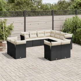 Garden sofa set 11 pieces and black synthetic rattan cushions by , Garden sets - Ref: Foro24-3250345, Price: 755,26 €, Discou...