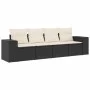 Set mit 4 Gartensofas mit Kissen Kunstrattan schwarz von , Gartensets - Ref: Foro24-3254613, Preis: 270,44 €, Rabatt: %