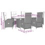 7-piece garden dining set with black synthetic rattan cushions by , Garden sets - Ref: Foro24-3213524, Price: 888,21 €, Disco...