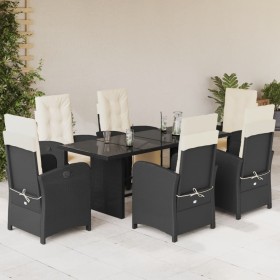 7-piece garden dining set with black synthetic rattan cushions by , Garden sets - Ref: Foro24-3212486, Price: 979,00 €, Disco...
