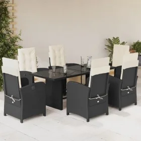 7-piece garden dining set with black synthetic rattan cushions by , Garden sets - Ref: Foro24-3212486, Price: 977,43 €, Disco...