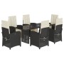 7-teiliges Garten-Esszimmerset und Kissen synthetisches Rattan schwarz von , Gartensets - Ref: Foro24-3212486, Preis: 979,00 ...