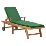 Tumbona con cojín madera maciza de teca verde de vidaXL, Tumbonas - Ref: Foro24-48024, Precio: 240,94 €, Descuento: %