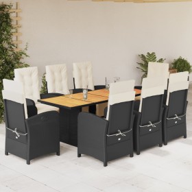 9-piece garden dining set with black synthetic rattan cushions by , Garden sets - Ref: Foro24-3212503, Price: 1,00 €, Discoun...