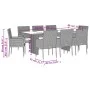 Set de comedor de jardín 9 pzas y cojines ratán sintético negro de , Conjuntos de jardín - Ref: Foro24-3213511, Precio: 659,3...