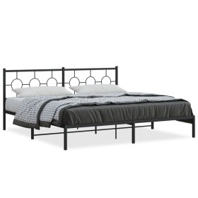 Bettgestell mit schwarzem Metallkopfteil 193x203 cm von , Betten und Lattenroste - Ref: Foro24-376232, Preis: 111,24 €, Rabat...
