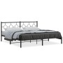 Estructura de cama con cabecero metal negro 193x203 cm de , Camas y somieres - Ref: Foro24-376232, Precio: 111,14 €, Descuent...