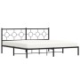 Estructura de cama con cabecero metal negro 193x203 cm de , Camas y somieres - Ref: Foro24-376232, Precio: 111,14 €, Descuent...