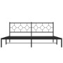 Estructura de cama con cabecero metal negro 193x203 cm de , Camas y somieres - Ref: Foro24-376232, Precio: 111,14 €, Descuent...