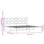 Estructura de cama con cabecero metal negro 193x203 cm de , Camas y somieres - Ref: Foro24-376232, Precio: 111,14 €, Descuent...