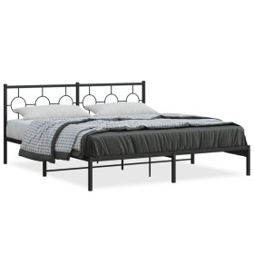 Bettgestell mit schwarzem Metallkopfteil 180x200 cm von , Betten und Lattenroste - Ref: Foro24-376230, Preis: 104,48 €, Rabat...