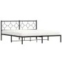 Bed frame with black metal headboard 180x200 cm by , Beds and slatted bases - Ref: Foro24-376230, Price: 104,48 €, Discount: %