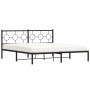 Estructura de cama con cabecero metal negro 180x200 cm de , Camas y somieres - Ref: Foro24-376230, Precio: 104,19 €, Descuent...