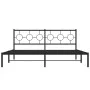 Bed frame with black metal headboard 180x200 cm by , Beds and slatted bases - Ref: Foro24-376230, Price: 104,48 €, Discount: %