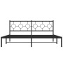 Estructura de cama con cabecero metal negro 180x200 cm de , Camas y somieres - Ref: Foro24-376230, Precio: 104,19 €, Descuent...