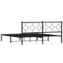 Bed frame with black metal headboard 180x200 cm by , Beds and slatted bases - Ref: Foro24-376230, Price: 104,48 €, Discount: %