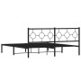 Estructura de cama con cabecero metal negro 180x200 cm de , Camas y somieres - Ref: Foro24-376230, Precio: 104,19 €, Descuent...