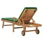 Tumbona con cojín madera maciza de teca verde de vidaXL, Tumbonas - Ref: Foro24-48024, Precio: 240,94 €, Descuento: %