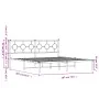 Bed frame with black metal headboard 180x200 cm by , Beds and slatted bases - Ref: Foro24-376230, Price: 104,48 €, Discount: %