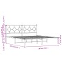 Estructura de cama con cabecero metal negro 180x200 cm de , Camas y somieres - Ref: Foro24-376230, Precio: 104,19 €, Descuent...