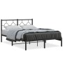 Bed frame with black metal headboard 140x190 cm by , Beds and slatted bases - Ref: Foro24-376226, Price: 99,40 €, Discount: %