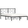 Estructura de cama con cabecero metal negro 140x190 cm de , Camas y somieres - Ref: Foro24-376226, Precio: 99,30 €, Descuento: %