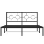 Bed frame with black metal headboard 140x190 cm by , Beds and slatted bases - Ref: Foro24-376226, Price: 99,40 €, Discount: %