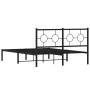 Bettgestell mit schwarzem Metallkopfteil 140x190 cm von , Betten und Lattenroste - Ref: Foro24-376226, Preis: 98,02 €, Rabatt: %
