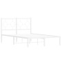 Bettgestell aus Metall mit weißem Kopfteil 120x190 cm von , Betten und Lattenroste - Ref: Foro24-376272, Preis: 93,79 €, Raba...