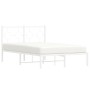 Bettgestell aus Metall mit weißem Kopfteil 120x190 cm von , Betten und Lattenroste - Ref: Foro24-376272, Preis: 93,79 €, Raba...