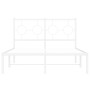 Bettgestell aus Metall mit weißem Kopfteil 120x190 cm von , Betten und Lattenroste - Ref: Foro24-376272, Preis: 93,79 €, Raba...