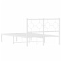 Bettgestell aus Metall mit weißem Kopfteil 120x190 cm von , Betten und Lattenroste - Ref: Foro24-376272, Preis: 93,79 €, Raba...