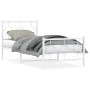 Metallbettgestell mit Kopf- und Fußteil weiß 90x190 cm von , Betten und Lattenroste - Ref: Foro24-376285, Preis: 71,86 €, Rab...