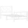 Metallbettgestell mit Kopf- und Fußteil weiß 90x190 cm von , Betten und Lattenroste - Ref: Foro24-376285, Preis: 71,86 €, Rab...