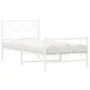 Metallbettgestell mit Kopf- und Fußteil weiß 90x190 cm von , Betten und Lattenroste - Ref: Foro24-376285, Preis: 71,86 €, Rab...