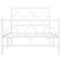 Metallbettgestell mit Kopf- und Fußteil weiß 90x190 cm von , Betten und Lattenroste - Ref: Foro24-376285, Preis: 71,86 €, Rab...