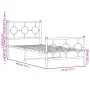 Metallbettgestell mit Kopf- und Fußteil weiß 90x190 cm von , Betten und Lattenroste - Ref: Foro24-376285, Preis: 71,86 €, Rab...