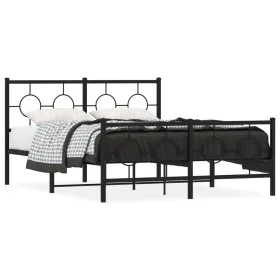 Black metal headboard and footboard bed frame 140x200 cm by , Beds and slatted bases - Ref: Foro24-376245, Price: 121,57 €, D...